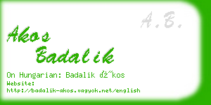 akos badalik business card